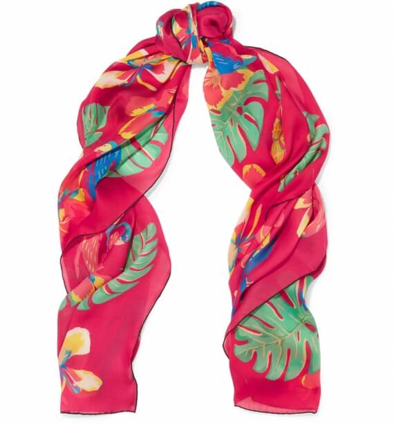 Tropical Dream printed silk scarf
