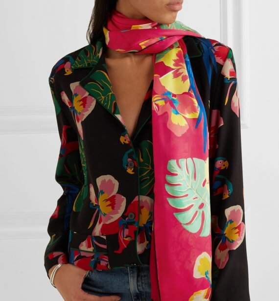Tropical Dream printed silk scarf