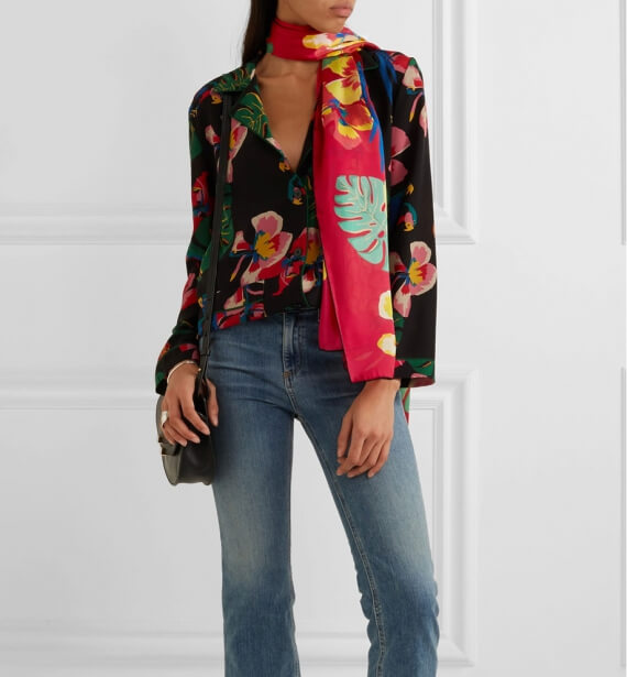 Tropical Dream printed silk scarf