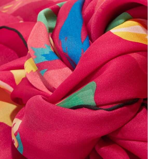 Tropical Dream printed silk scarf